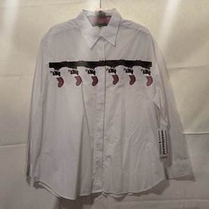 Vintage Westbound II Plus size women Christmas button down blouse NWT Size 22